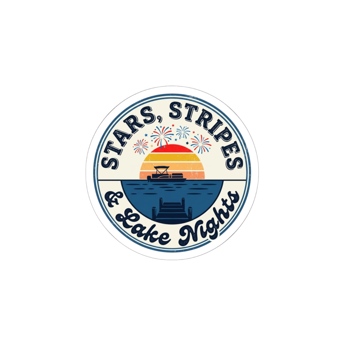 Stars, Stripes & Lake Nights Kiss-Cut Stickers | vintage Americana, coastal summer