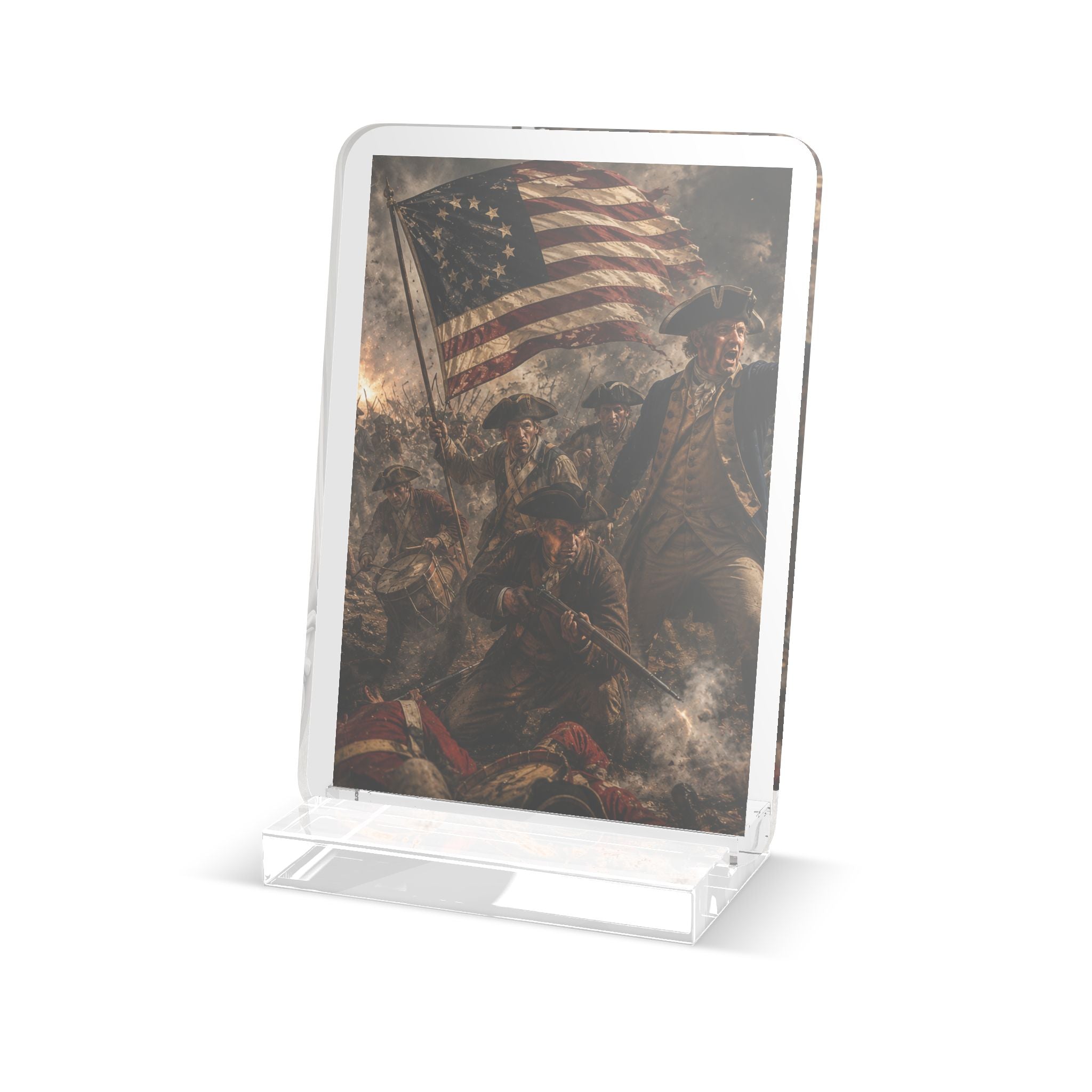 Revolutionary War Acrylic Standee – Patriotic American Flag Scene