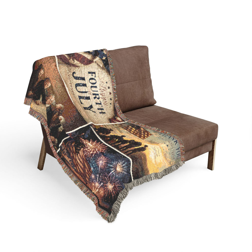 4th of July 250th Commemorative Woven Blanket — Stars & Stripes