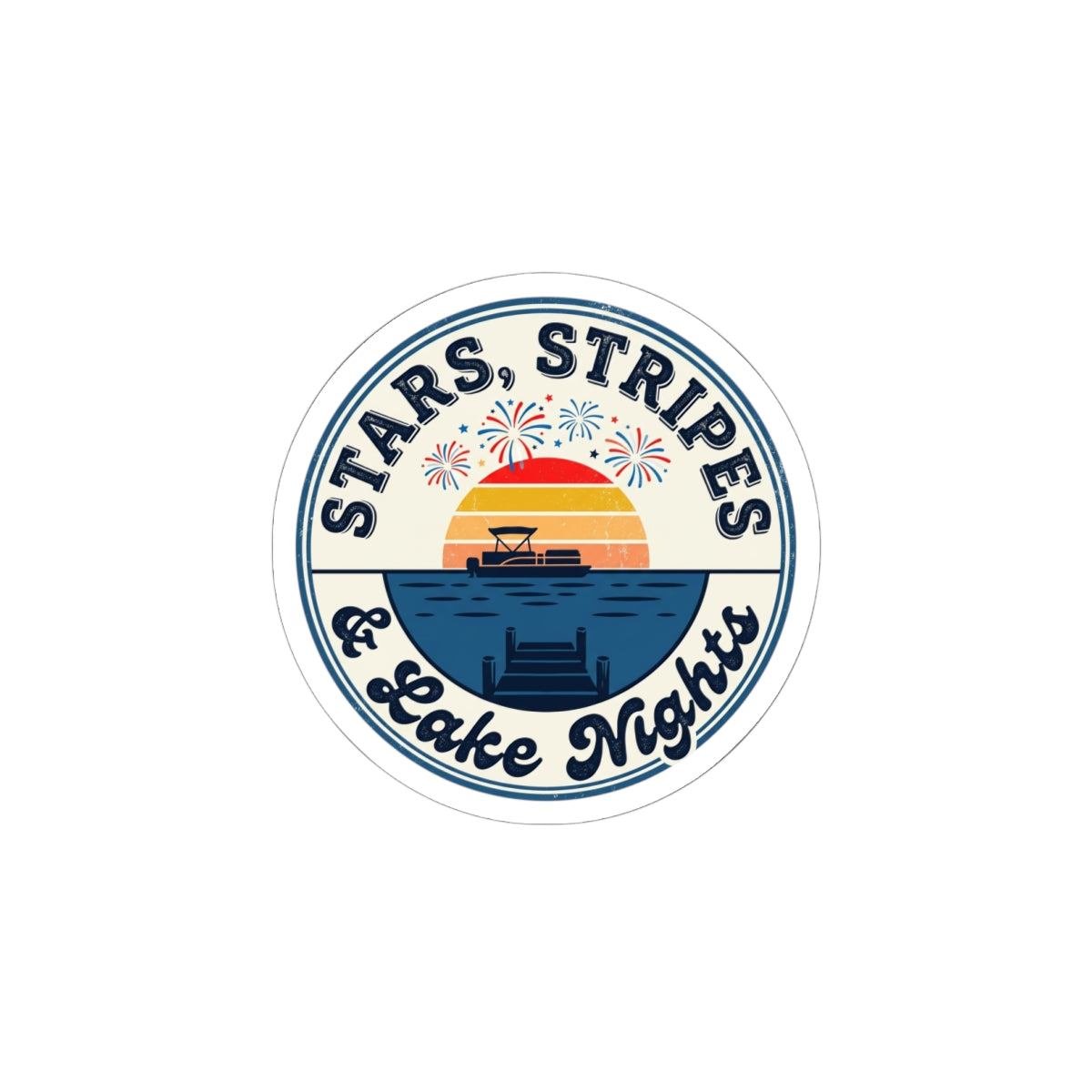 Stars, Stripes & Lake Nights Kiss-Cut Stickers | vintage Americana, coastal summer