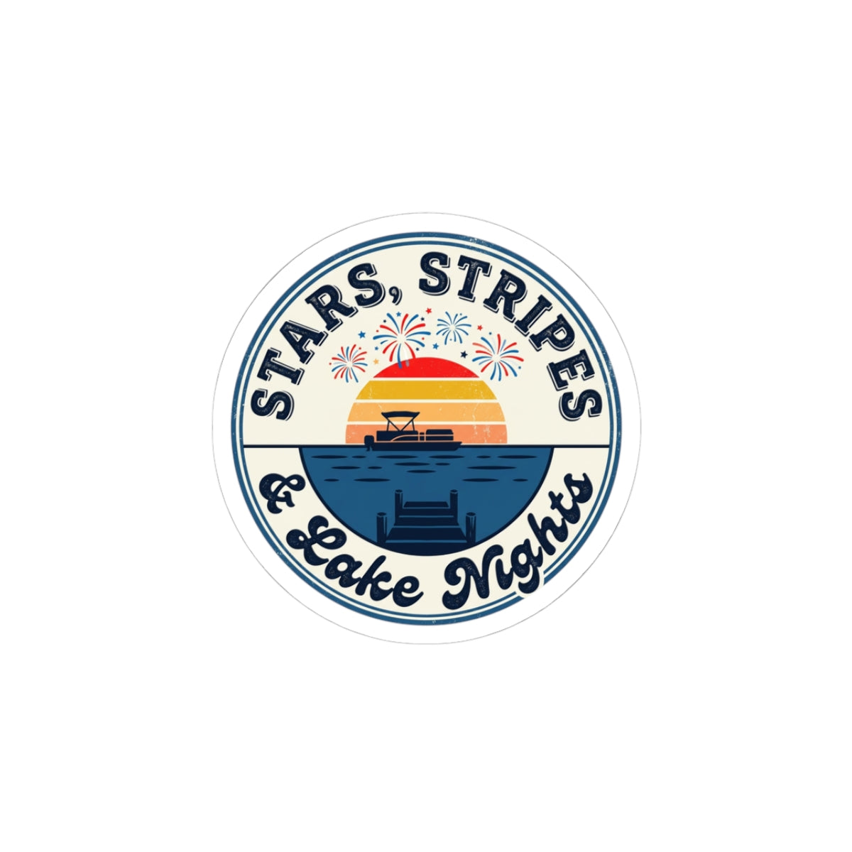Stars, Stripes & Lake Nights Kiss-Cut Stickers | vintage Americana, coastal summer